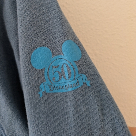 Vintage Y2K Disneyland 50th Anniversary Blue Cotton Jacket Embroidered sz L - Picture 8 of 11